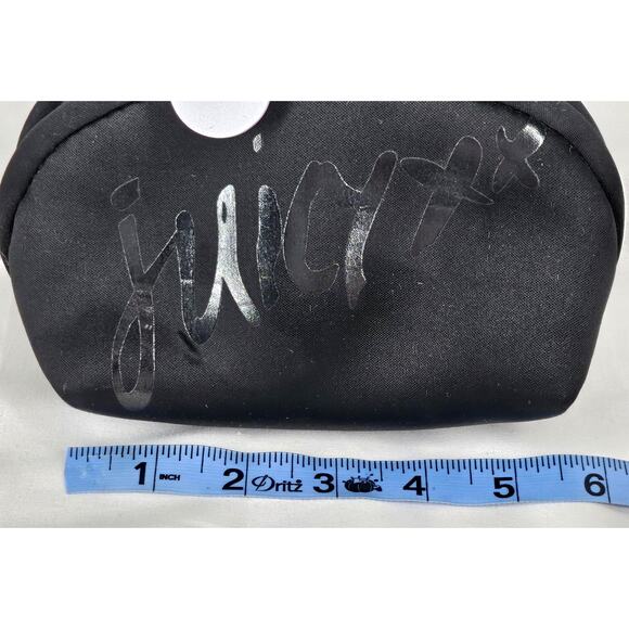 JUICY COUTURE BLACK COSMETIC CASE – 6x5x4" – LOGO FRONT + WATER-RESISTANT LINER - Picture 7 of 9